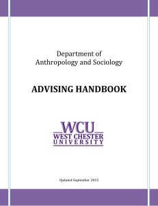 ADVISING HANDBOOK Department of Anthropology and Sociology