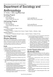 Department of Sociology and Anthropology Dr. Timothy J. Carter, Department Head Sociology Program