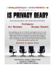 IS PRIVACY DEAD? Ari Waldman Houman Shadab Professors