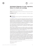 | Aetiological diagnosis of acute respiratory failure in critical care oncology