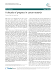 A decade of progress in cancer research EDITORIAL Open Access Christna Chap