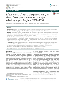 Lifetime risk of being diagnosed with, or –2010
