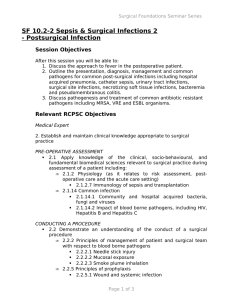 SF 10.2-2 Sepsis &amp; Surgical Infections 2 - Postsurgical Infection Session Objectives