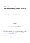 Effects of noise and working memory capacity users Linköping University Post Print