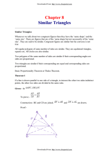 Chapter 8 Similar Triangles