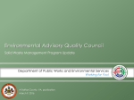 Environmental Advisory Quality Council Department of Public Works and Environmental Services
