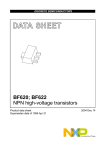 DATA  SHEET BF620; BF622 NPN high-voltage transistors