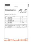 KSH340 NPN Epitaxial Silicon Transistor Absolute Maximum Ratings