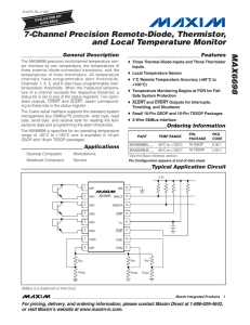 MAX6698 7-Channel Precision Remote-Diode, Thermistor, and Local Temperature Monitor General Description