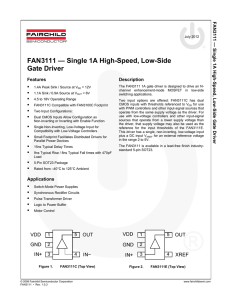 FAN3111 — Single 1A High-Speed, Low-Side Gate Driver