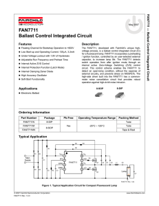FAN7711 Ballast Control Integrated Circuit F AN77