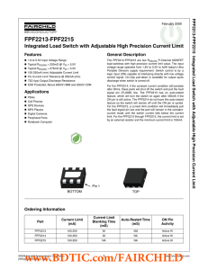 FPF2213-FPF2215 Integrated Load Switch with Adjustable High Precision Current Limit FP F2
