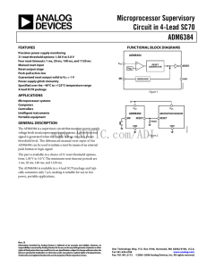 Microprocessor Supervisory Circuit in 4-Lead SC70 ADM6384