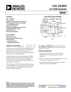 8-Bit, 250 MSPS 3.3 V A/D Converter AD9481