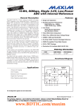 MAX1448 10-Bit, 80Msps, Single 3.0V, Low-Power ADC with Internal Reference General Description