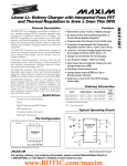 MAX1507 Linear Li+ Battery Charger with Integrated Pass FET General Description