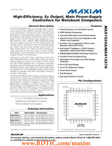 MAX1533A/MAX1537A High-Efficiency, 5x Output, Main Power-Supply Controllers for Notebook Computers General Description