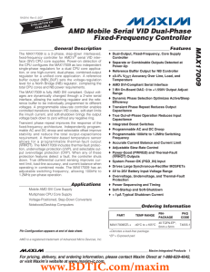 MAX17009 AMD Mobile Serial VID Dual-Phase Fixed-Frequency Controller General Description