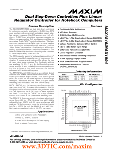 MAX1816/MAX1994 Dual Step-Down Controllers Plus Linear- Regulator Controller for Notebook Computers General Description