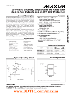 MAX4385E/MAX4386E Low-Cost, 230MHz, Single/Quad Op Amps with General Description