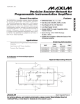 MAX5426 Precision Resistor Network for Programmable Instrumentation Amplifiers General Description