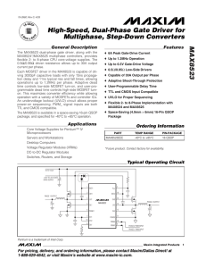 MAX8523 High-Speed, Dual-Phase Gate Driver for Multiphase, Step-Down Converters General Description