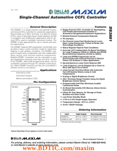 DS3881 Single-Channel Automotive CCFL Controller General Description Features