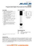 DS1821 Programmable Digital Thermostat and Thermometer FEATURES PIN ASSIGNMENT