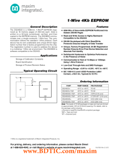 1-Wire 4Kb EEPROM General Description Features