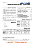 MAX3453E–MAX3456E ±15kV ESD-Protected USB Transceivers General Description Features