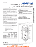 MAX3480EA/MAX3480EB ±15kV ESD-Protected, Isolated, 3.3V RS-485/RS-422 Data Interfaces General Description