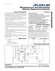 MAX792/MAX820 Microprocessor and Nonvolatile Memory Supervisory Circuits General Description
