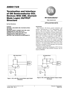 AND8173/D Termination and Interface of ON Semiconductor ECL Devices With CML (Current