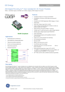 GE Energy 20A Digital MicroDLynx : Non-Isolated DC-DC Power Modules Data Sheet