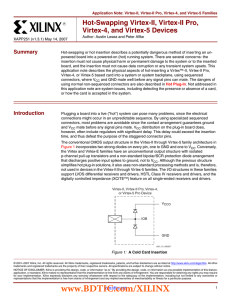 Hot-Swapping Virtex-II, Virtex-II Pro, Virtex-4, and Virtex-5 Devices Summary