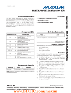 Evaluates:  MAX13485E/MAX13486E MAX13485E Evaluation Kit General Description Features