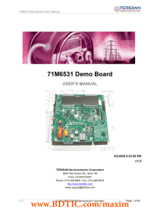 71M6531 Demo Board USER’S MANUAL  v1.5