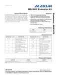 MAX4470 Evaluation Kit Evaluates: General Description Features