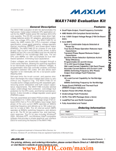 Evaluates:  MAX17480 MAX17480 Evaluation Kit General Description Features