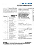 Evaluates: MAX8643 MAX8643 Evaluation Kit General Description Features