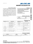 MAX9618 Evaluation Kit Evaluates: General Description Features