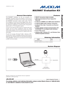 MAX9867 Evaluation Kit Evaluates: General Description Features