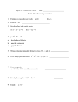 Algebra 2 – Test Review - Unit 6   ...  Part 1 – Do without using a calculator