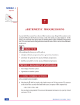 7 ARITHMETIC PROGRESSIONS MODULE - 1