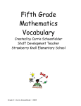 Fifth Grade Mathematics Vocabulary Created by Carrie Schoenfelder