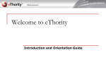 Welcome to eThority Introduction and Orientation Guide