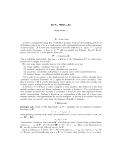 DUAL MODULES 1. Introduction