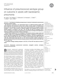 Influence of pneumococcal serotype group on outcome in adults with bacteraemic pneumonia ´n*