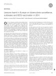 Lessons learnt in Europe on tuberculosis surveillance, EDITORIAL