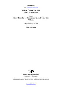 Bright Quasar 3C 273 Encyclopedia of Astronomy &amp; Astrophysics eaa.iop.org Thierry J-L Courvoisier